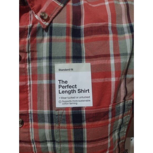 New Men’s SONOMA Perfect Length Button Down Shirt Small S Short Sleeve Plaid - Picture 2 of 11